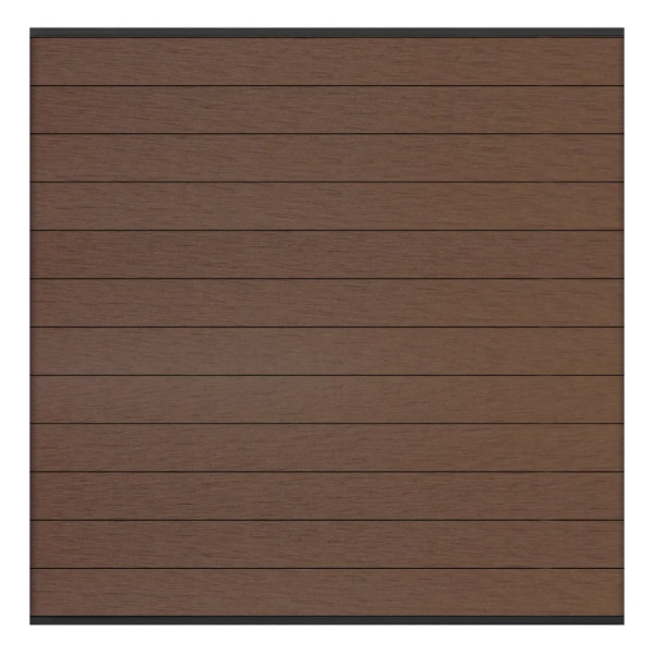WPC Steckzaun Braun 180x180 cm, Abschlussleisten Anthrazit