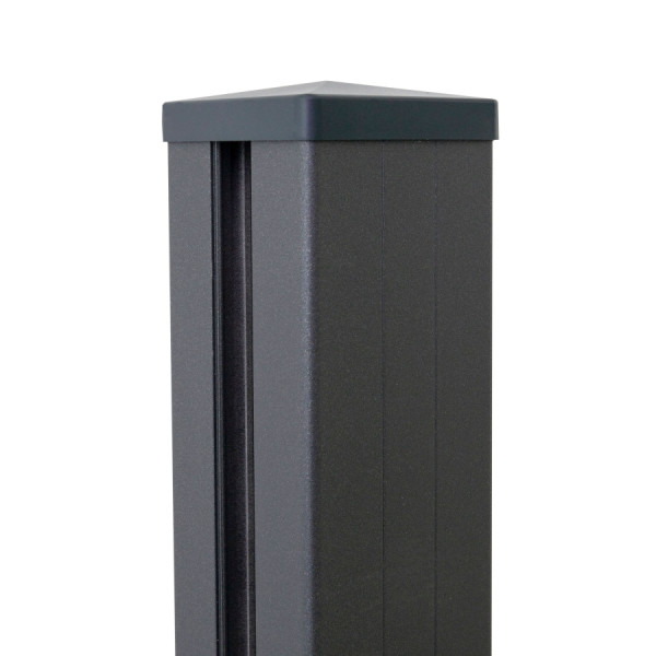 GrojaLumino Pfosten 9x9x240cm, inkl. Kappe - anthrazit(einbetonieren)