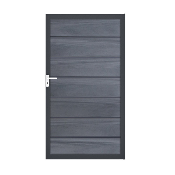 GrojaSolid Grande Premium BPC Universal Tor 100x180cm steingrau co-extrudiert-anthrazit