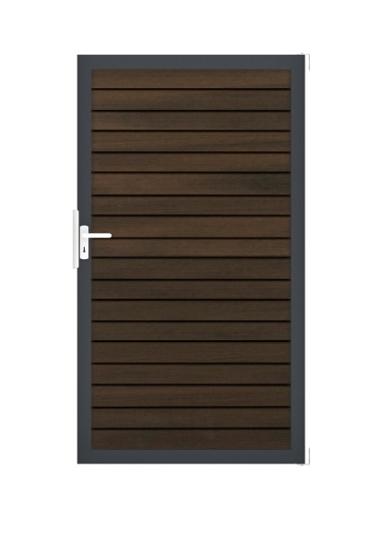GrojaSolid Rhombus BPC Steckzaun Universal Tor 100x180cm walnuss-anthrazit DB703