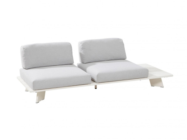4Seasons Omnia 2-Sitzer mit Plattform 220x86cm inkl. Polster Aluminium weiß