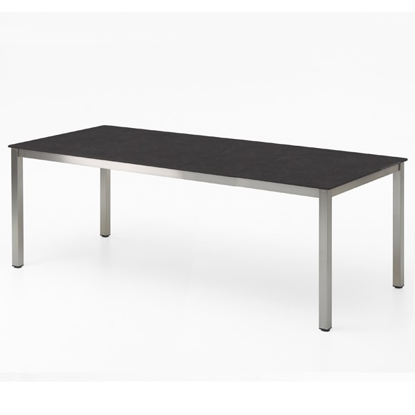 Niehoff Nelson Gartentisch Edelstahl-HPL 95x239cm Granit-Design