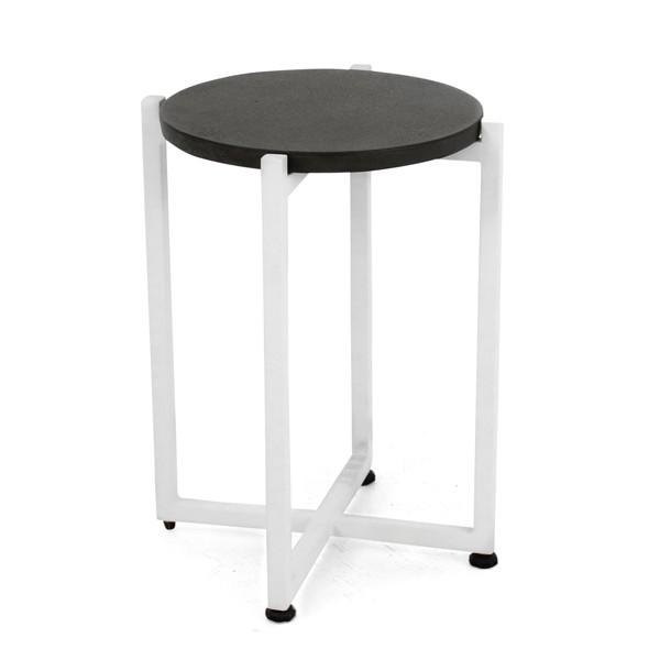 Apple Bee Soul Loungetisch 34cm, Gestell weiß, Tischplatte bronze