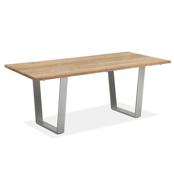 Niehoff Noah Gartentisch mit Trapezkufe und Tischplatte Teak recycelt, alternative Ausführung in 200cm