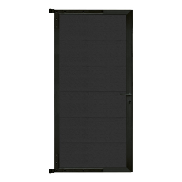 WPC Anthrazit Steckzauntor 100x174 cm (XL Lamellen), Rahmen Anthrazit