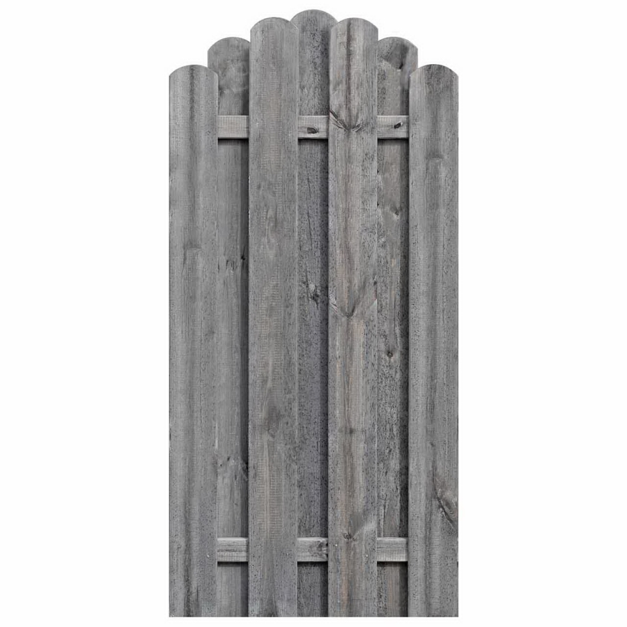Bohlenzaun Rundbogen Kiefer kdi grau 90x180-160cm
