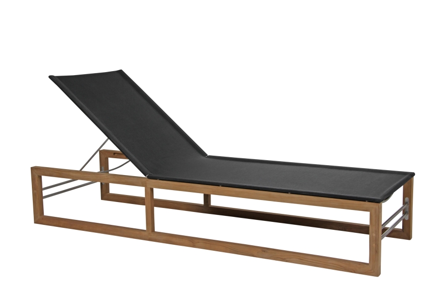 Brafab Vevi Sonnenliege, Gestell Teak, 202x64cm, Rücken verstellbar