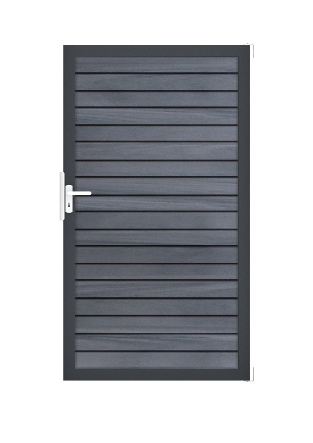 GrojaSolid Rhombus BPC Steckzaun Universal Tor 100x180cm Bi-Color steingrau Co-extrudiert