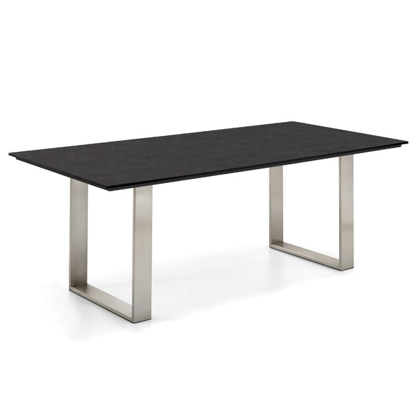 Niehoff Noah Tisch 160cm, Profilkufe, Tischplatte HPL Granit-Design