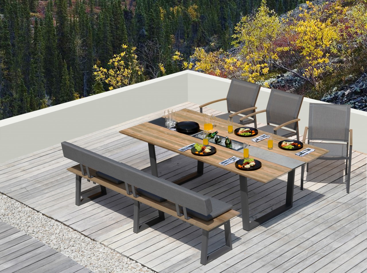 Zebra Gartenmöbel-Set Phönix