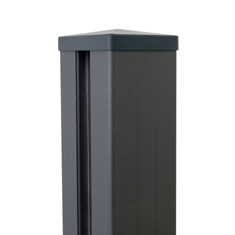 GrojaLumino Pfosten 7x7x240cm - anthrazit inkl. Kappe(einbetonieren)