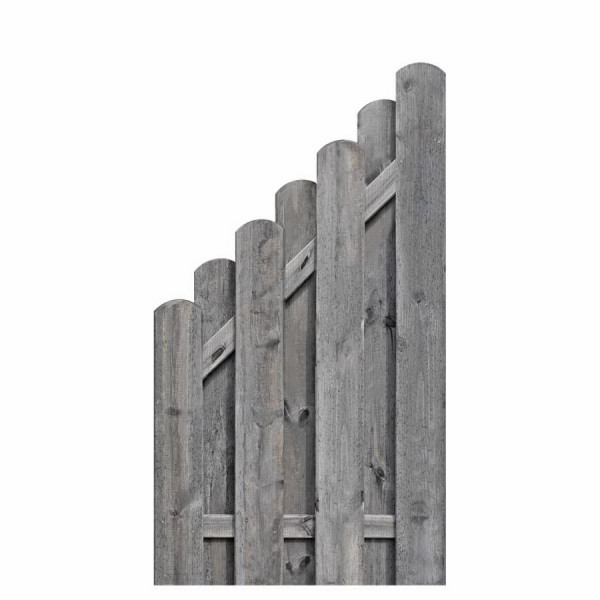 Bohlenzaun Kiefer kdi grau 90x160-90cm