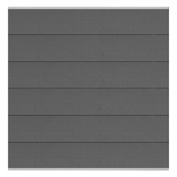 WPC Steckzaun Steingrau 180x180 cm (XL Lamellen), Abschlussleisten Silber