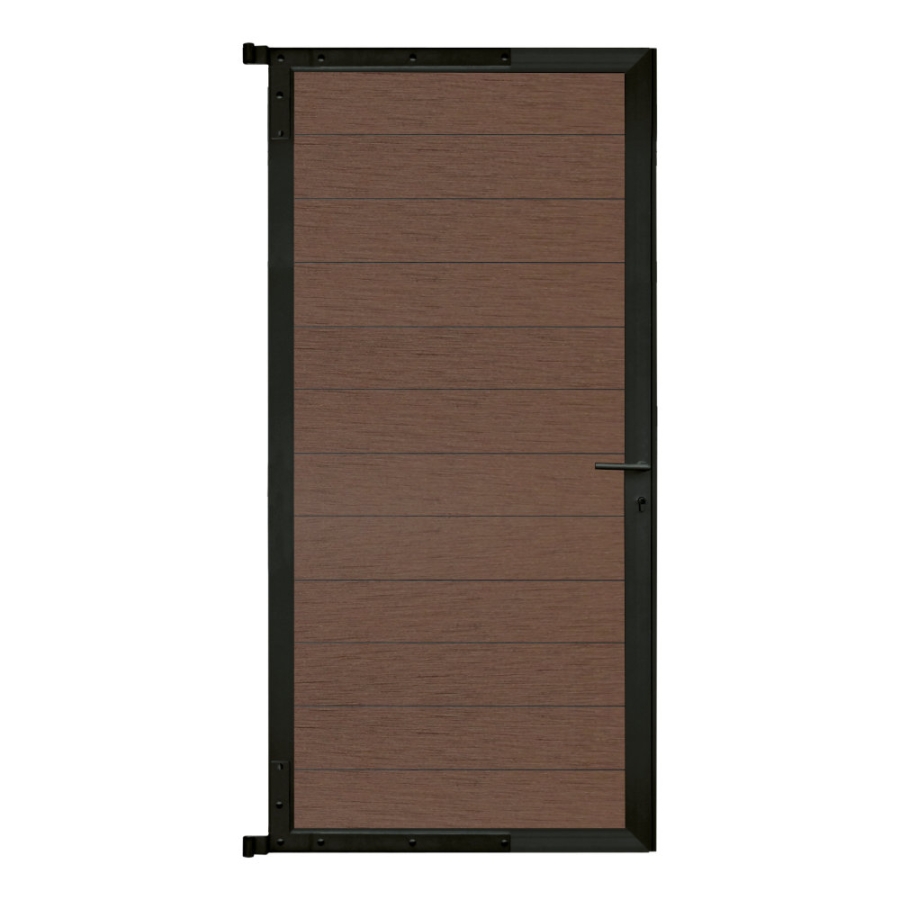 WPC Steckzauntor Braun 100x174 cm, Rahmen Anthrazit