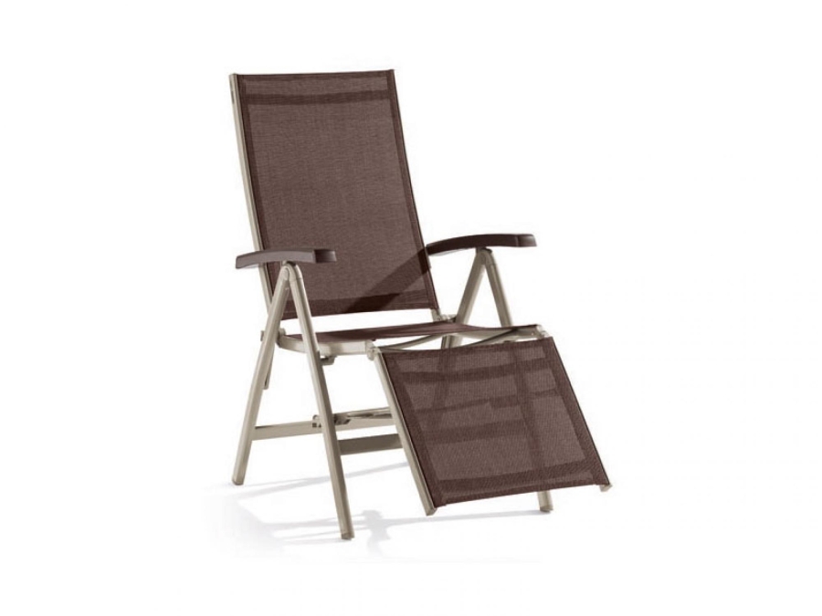 Sieger Bodega Relaxsessel, Aluminium champagner, klappbar, Fuß- und Rückenlehne verstellbar