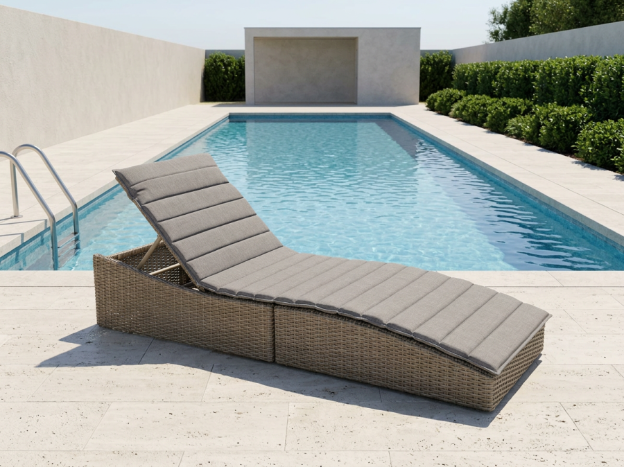 Brafab Ceibo Gartenliege 202x66cm klappbar, verstellbare Rückenlehne mit Kissen