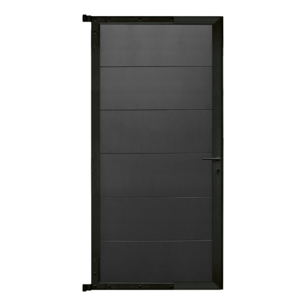 Alu Steckzauntor Anthrazit 100x174 cm (XL Lamellen), Rahmen Anthrazit