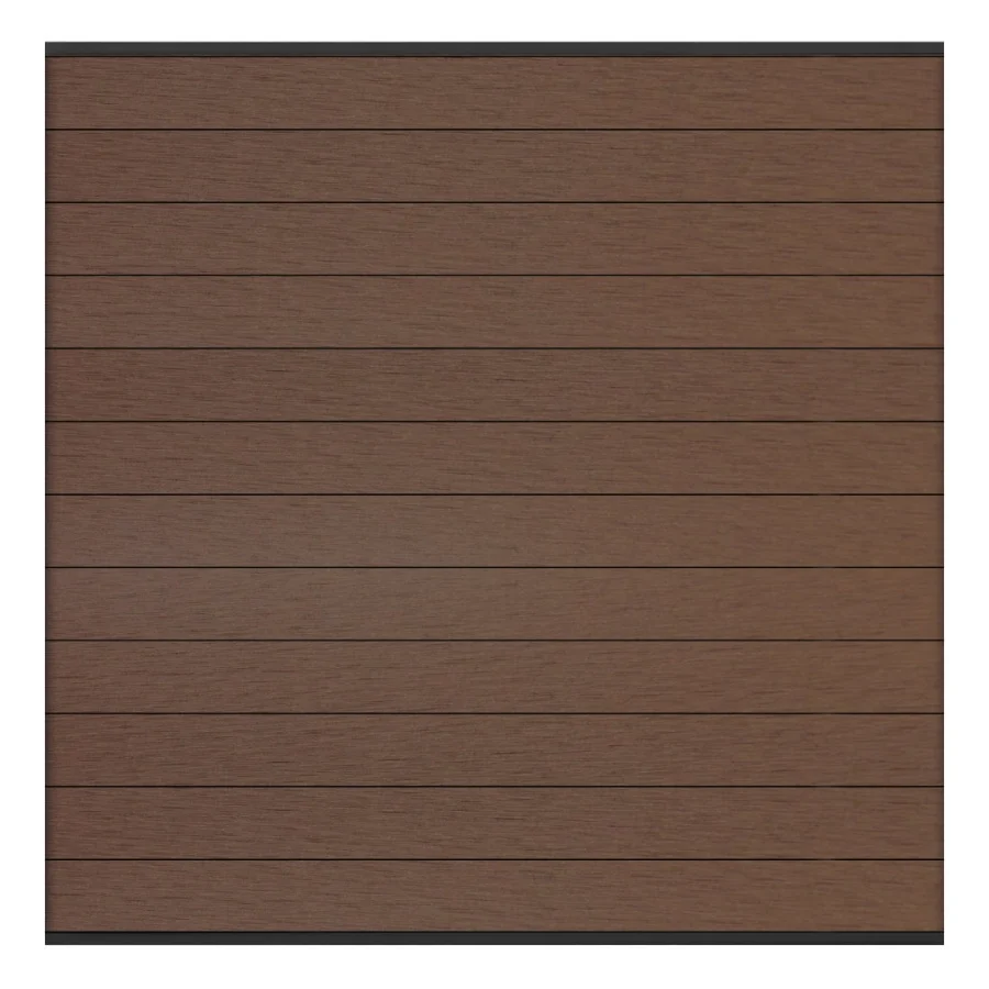 WPC Steckzaun Braun 180x180 cm, Abschlussleisten Anthrazit