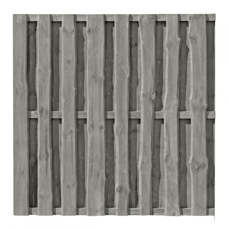 Natura Bohlenzaun Kiefer kdi grau 180x180cm (Rustikal)