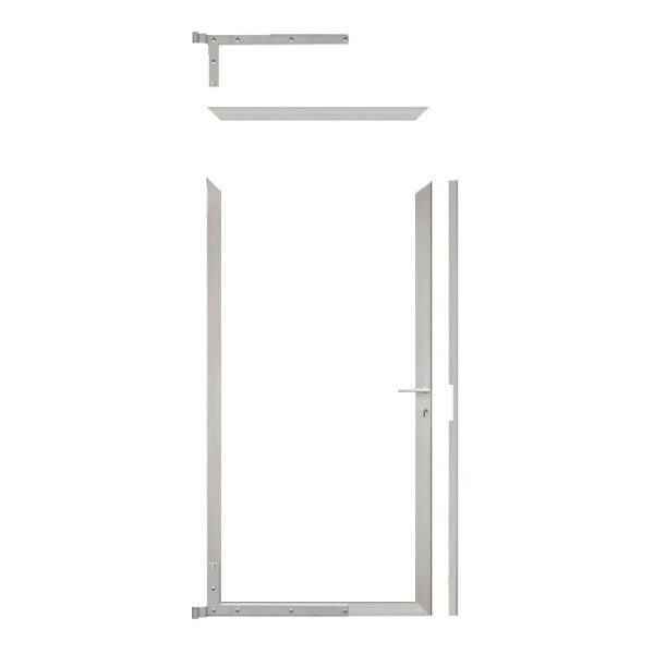 90x175 cm Zauntor-Bausatz aus Aluminium, anodisiert (silberfarbig) - für 20 mm Steckzaunbretter, ohn