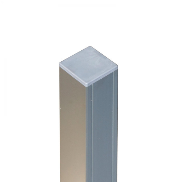 Aluminium Pfosten 6,8x6,8x270cm, silber (einbetonieren) für Fertigzaun