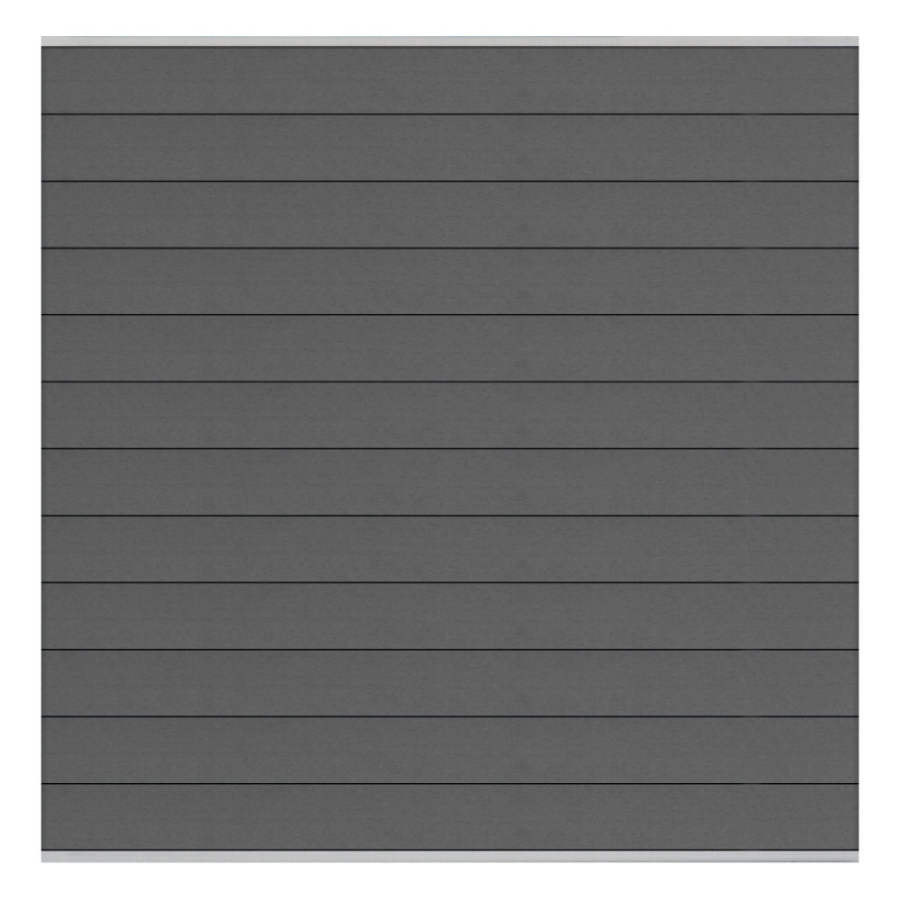 WPC Steckzaun Steingrau 180x180 cm, Abschlussleisten Silber