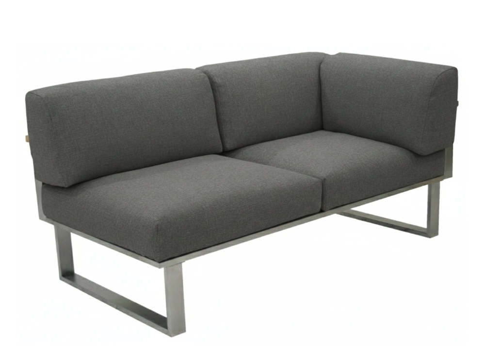 Zebra Belvedere Lounge 2-Sitzer-Set Armlehne rechts - Tuva medium grey
