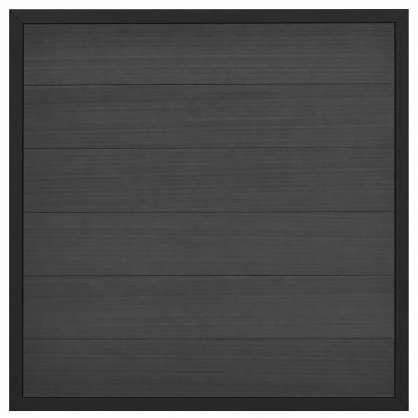 WPC Fertigzaun Anthrazit 180x180cm (Forte), Rahmen Anthrazit