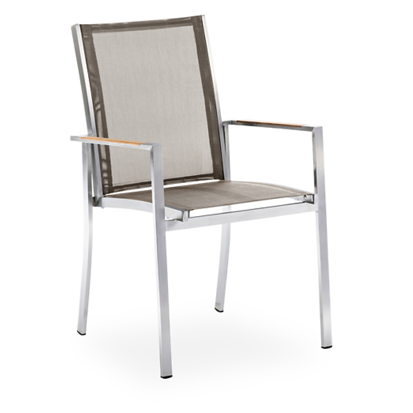 Niehoff Nina Stuhl Batyline taupe, Teak Niehoff Nina Stuhl Batyline taupe, Teak