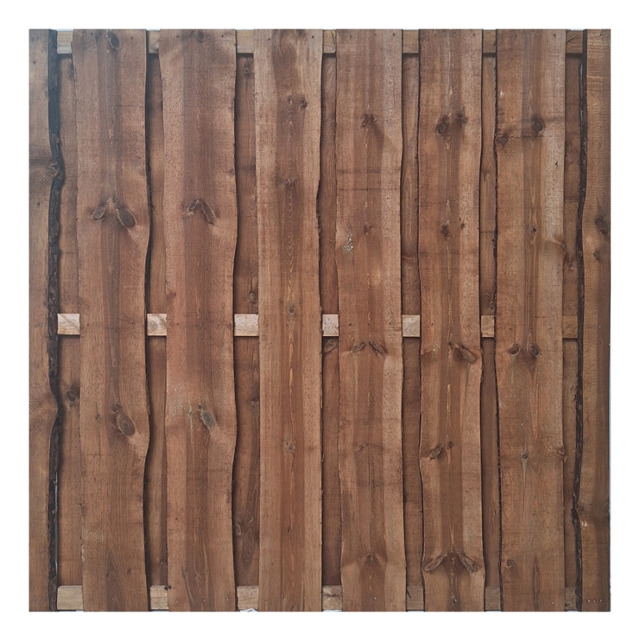 Bohlenzaun 180x180 cm Kiefer druckimprägniert braun sägerauhen Bohlen