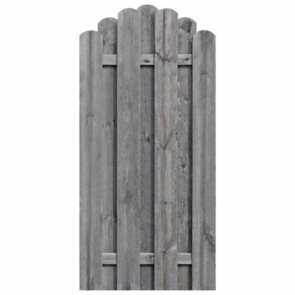 Bohlenzaun Rundbogen Kiefer kdi grau 90x180-160cm
