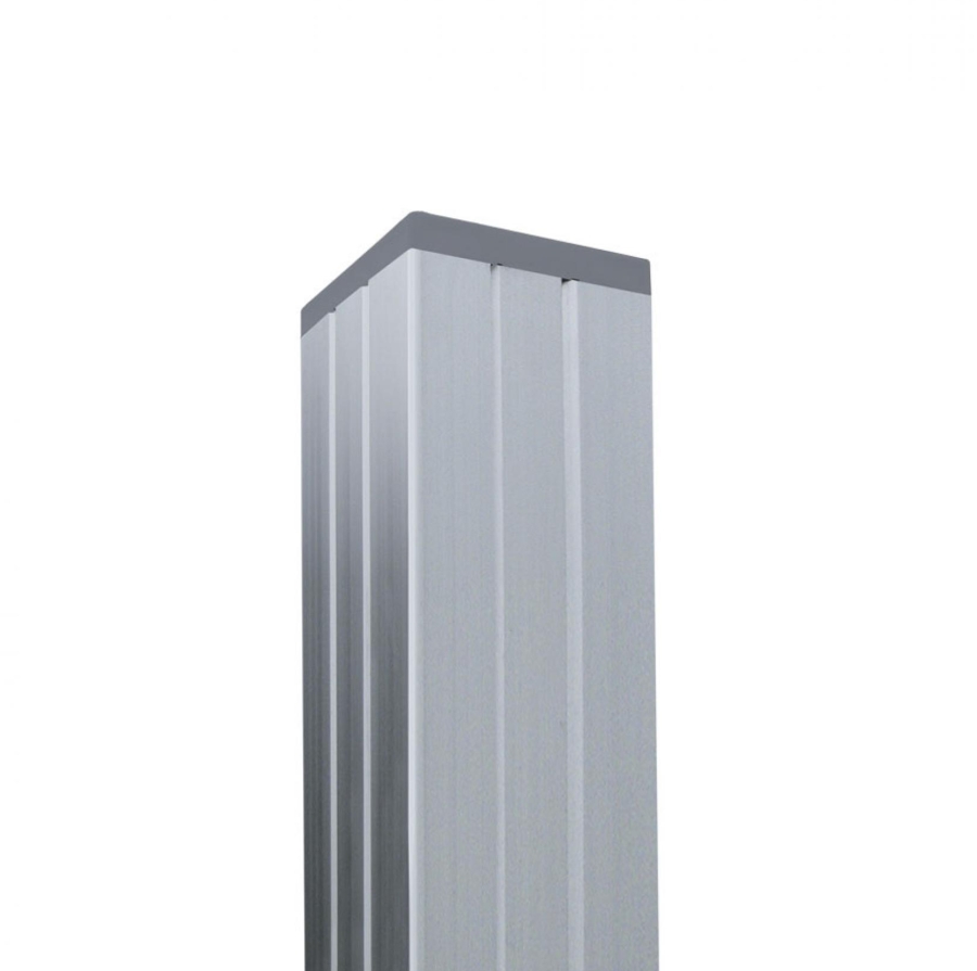 Aluminium Pfosten 6,8x6,8x270cm, silber(einbetonieren) für Steckzaun