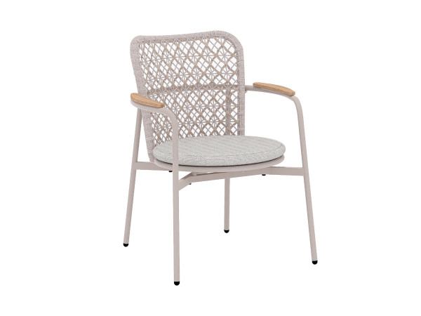 Zebra Liox Stapelsessel light taupe, Armlehnen Teak