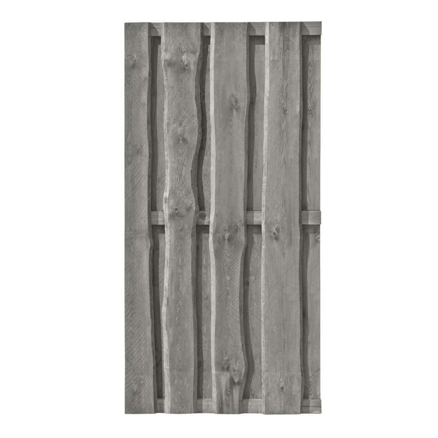 Natura Bohlenzaun Kiefer kdi grau 90x180cm (Rustikal)