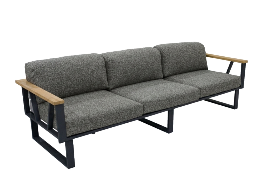 Zebra Belvedere Lounge 3-Sitzer Set verstellbar - inkl. Kissen Tuva tweed grey