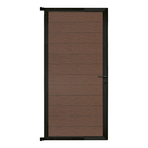 WPC Steckzauntor Braun 100x174 cm, Rahmen Anthrazit
