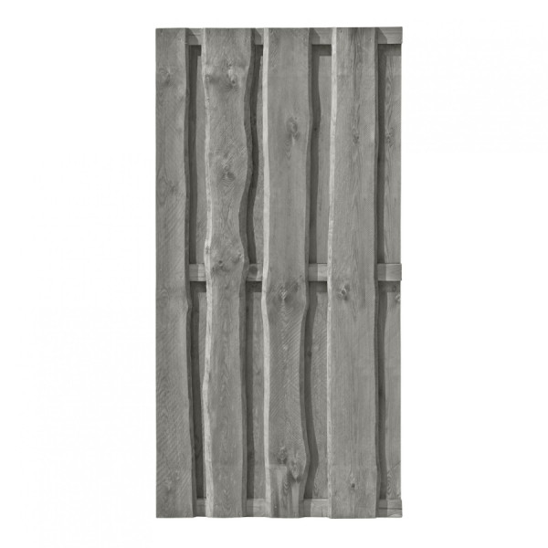 Natura Bohlenzaun Kiefer kdi grau 90x180cm (Rustikal)