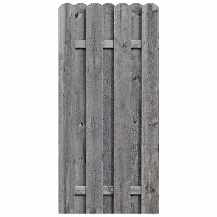Bohlenzaun gerade Kiefer kdi grau 90x180cm