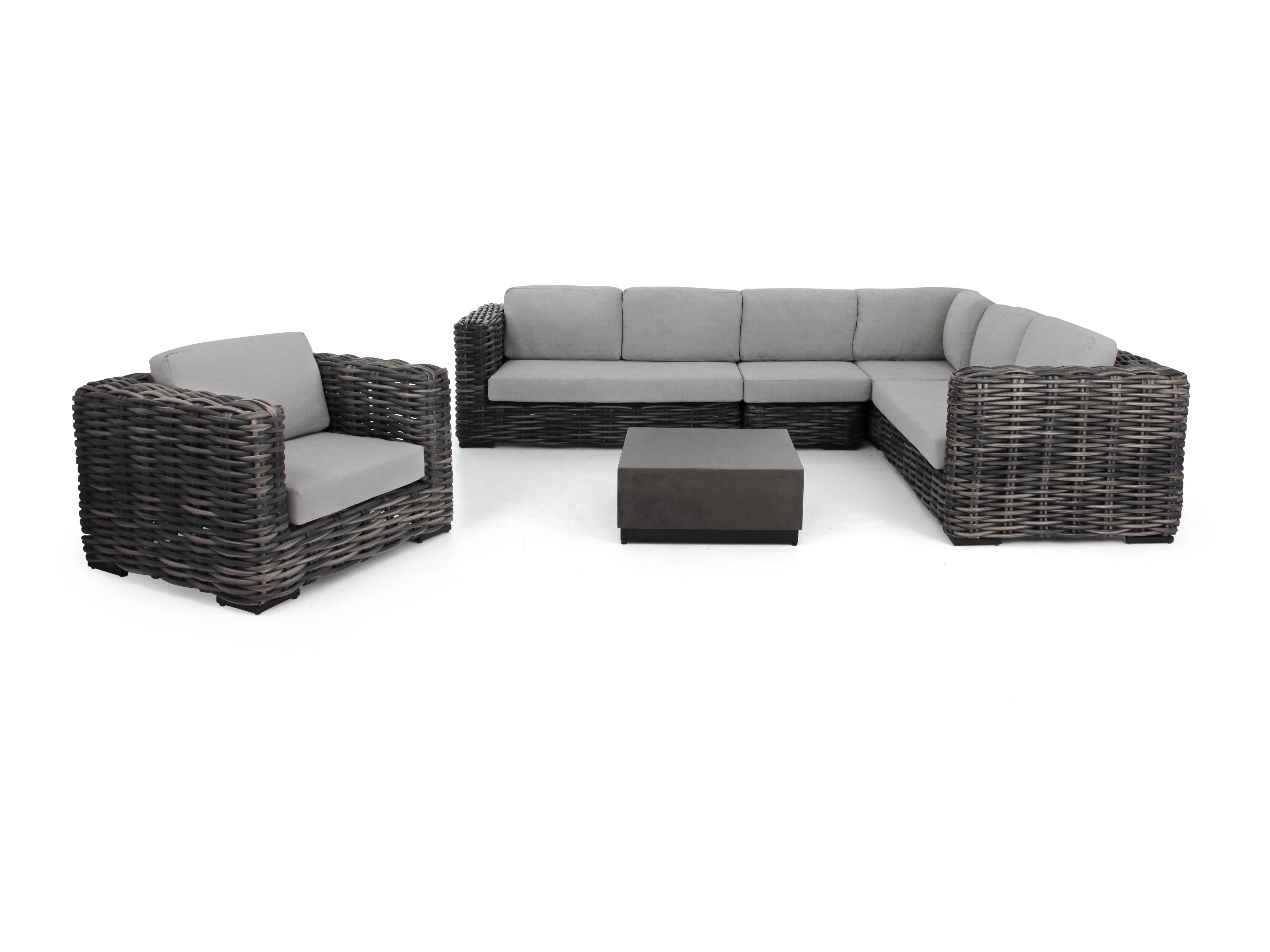 Apple Bee Elements XL black wash-Crete Lounge-Set