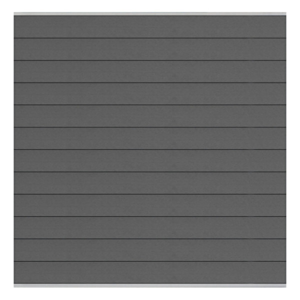 WPC Steckzaun Steingrau 180x180 cm, Abschlussleisten Silber