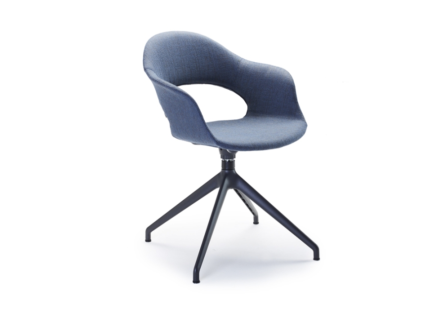 Best Sister Ria Drehsessel blau, Aluminiumgestell anthrazit