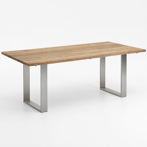 Niehoff Noah Tisch 180cm, Profilkufe, Tischplatte Teak recycelt