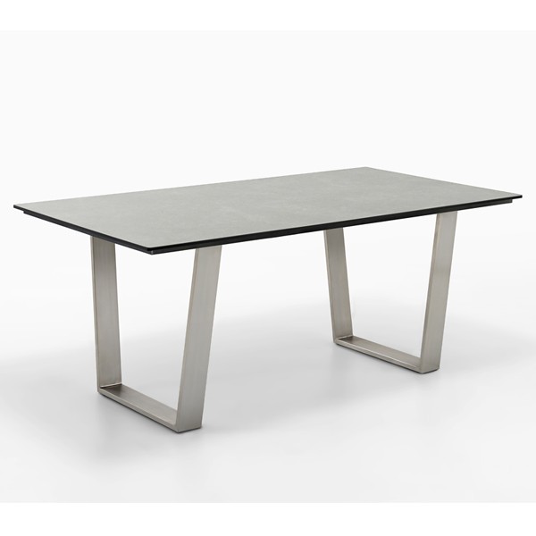 Niehoff Noah Gartentisch mit Trapezkufe und Tischplatte HPL Beton Design, abweichende Ausführung 200cm
