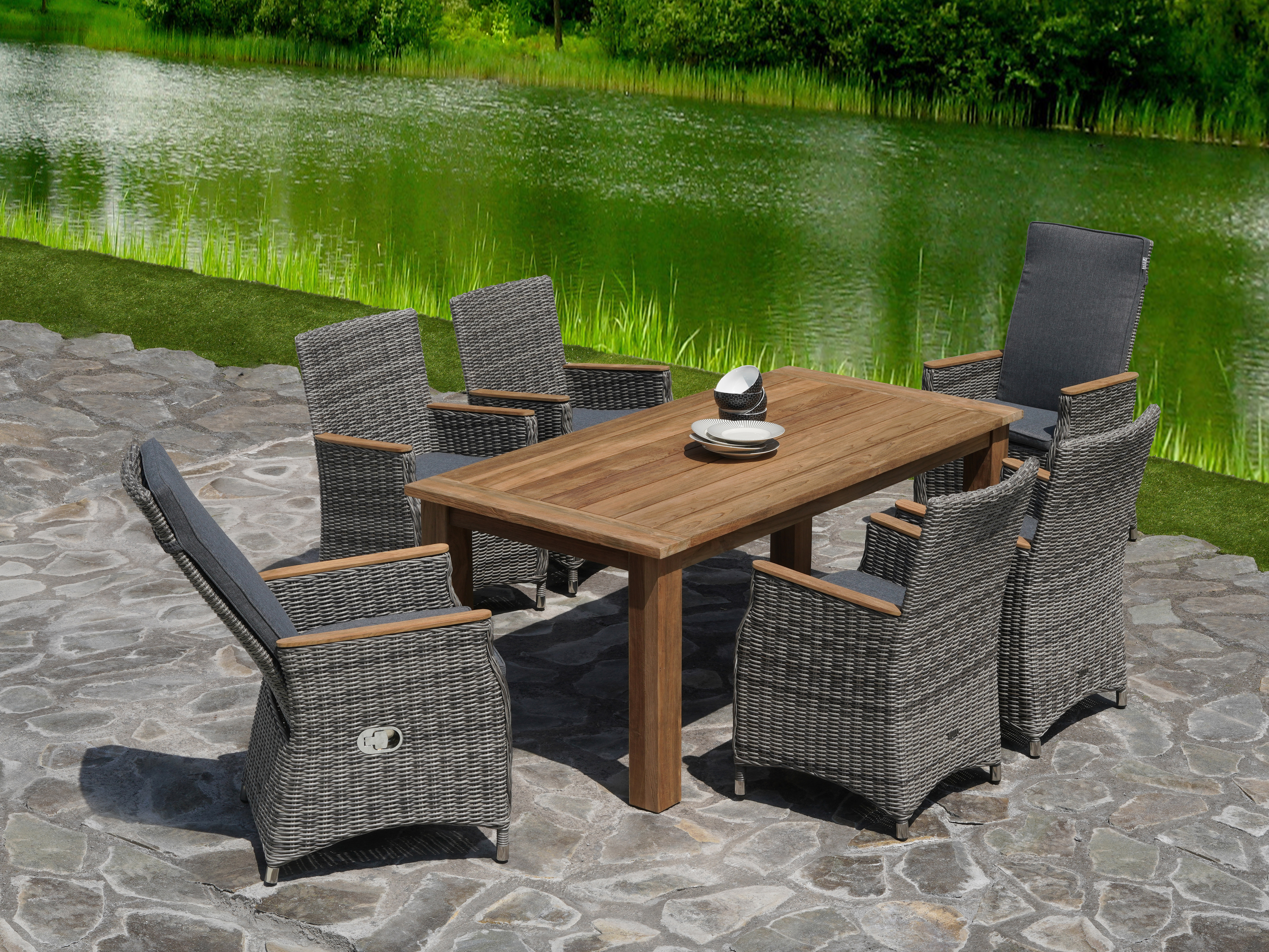 Zebra Gartenmöbel-Set Novus Slate-Oskar: Die Dekoration gehört nicht zum Lieferumfang. Zebra Gartenmöbel-Set Novus Slate-Oskar: Die Dekoration gehört nicht zum Lieferumfang.