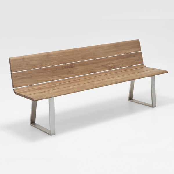 Niehoff Nova Massivholzbank 160cm, Teak-gebürstet