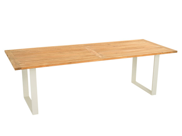 Apple Bee Condor Dining Tisch 240x95cm Alu oyster mit Teakplatte