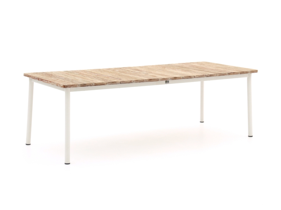 Apple Bee Milou Tisch Teak weiß 180x90cm aus Teakholz, Rahmen Alu white wash