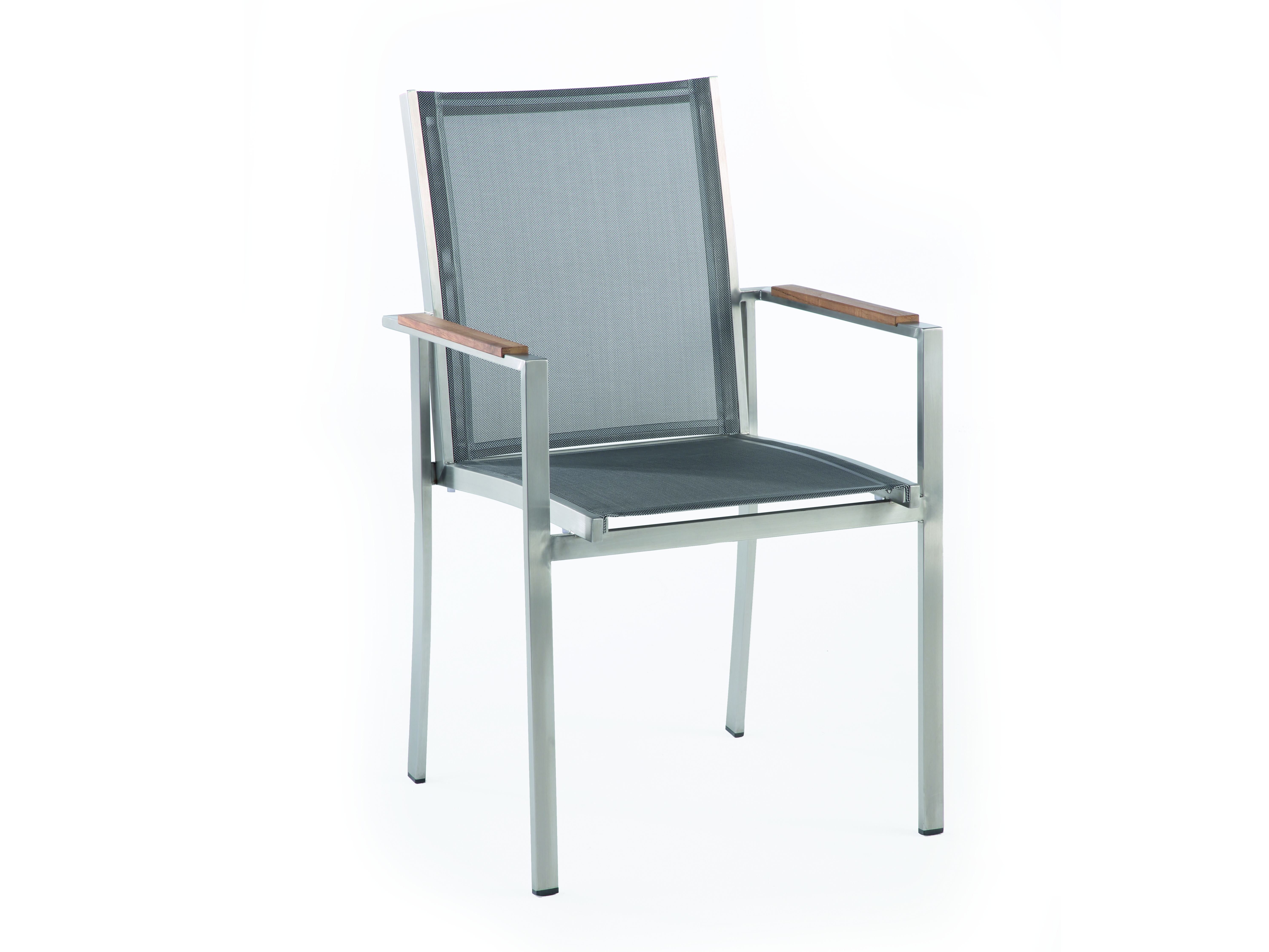 Niehoff Nina Stuhl Batyline silbergrau, Teak Niehoff Nina Stuhl Batyline silbergrau, Teak