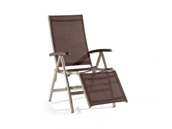 Sieger Bodega Relaxsessel, Aluminium champagner, klappbar, Fuß- und Rückenlehne verstellbar