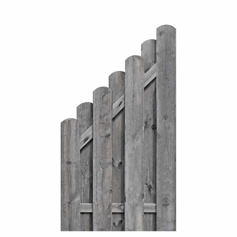 Bohlenzaun Kiefer kdi grau 90x160-90cm